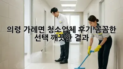 의령 가례면 청소업체 후기: 꼼꼼한 선택, 깨끗한 결과