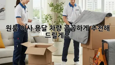 원룸 이사? 용달 차량 꼼꼼하게 추천해 드릴게요!